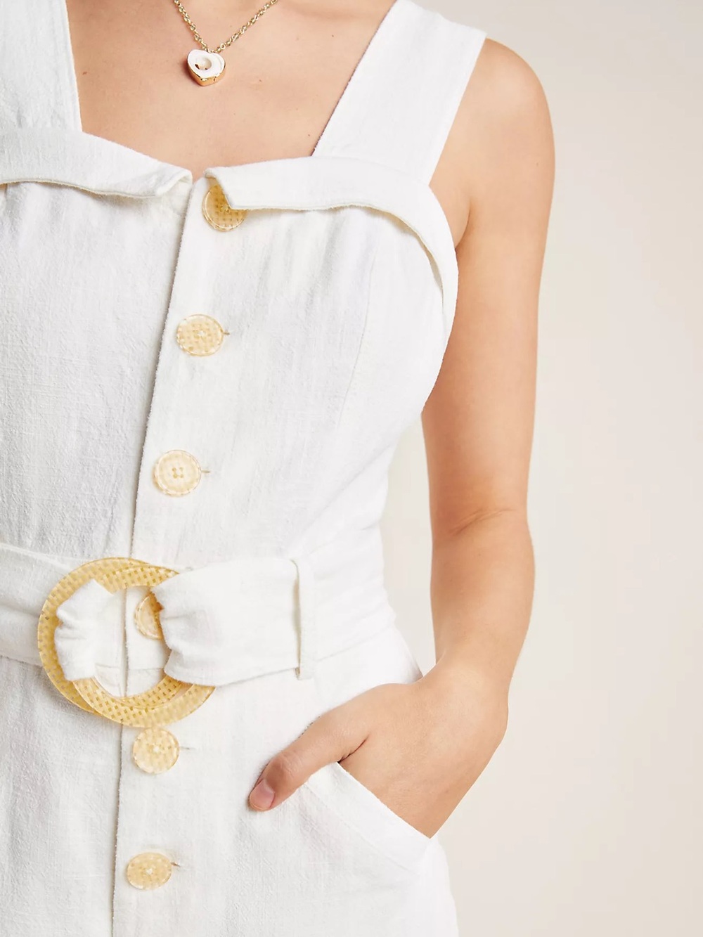 ANTHROPOLOGIE • Cape Code Jumpsuit in Ivory - Picture 3 of 15
